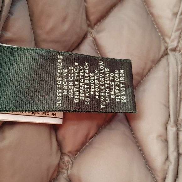 Ralph Lauren Brown down vest SZ.Small NWOT - Picture 4 of 6